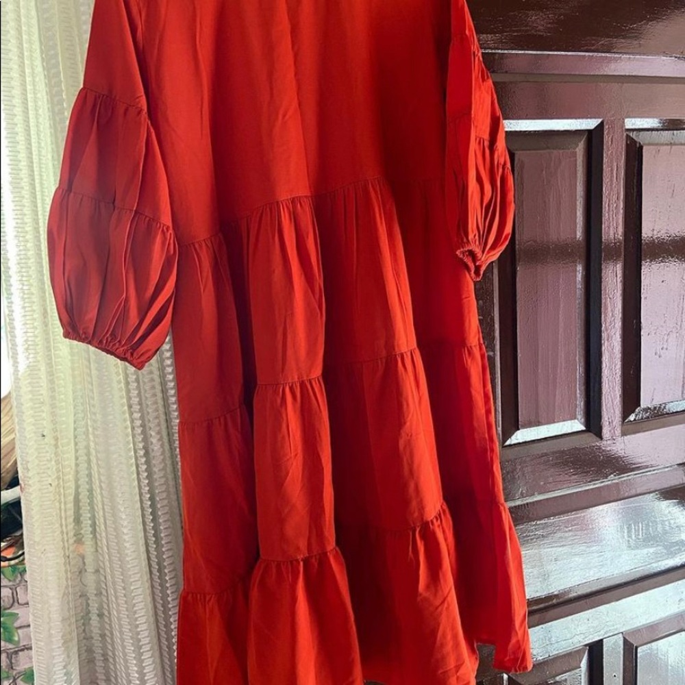 Orange ruffle dress - Picture 2 of 2